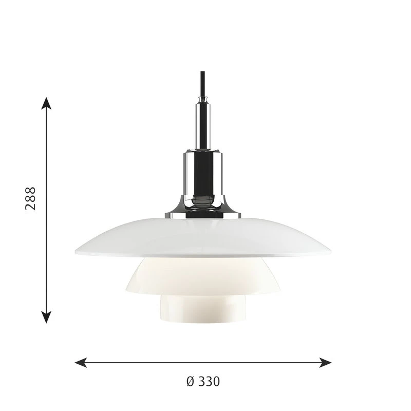 Louis Poulsen PH 3 1/2 - 3 Pendant, Chrome Plated 6 Louis Poulsen PH 3 1/2 - 3 Pendant, Chrome Plated - Image 4