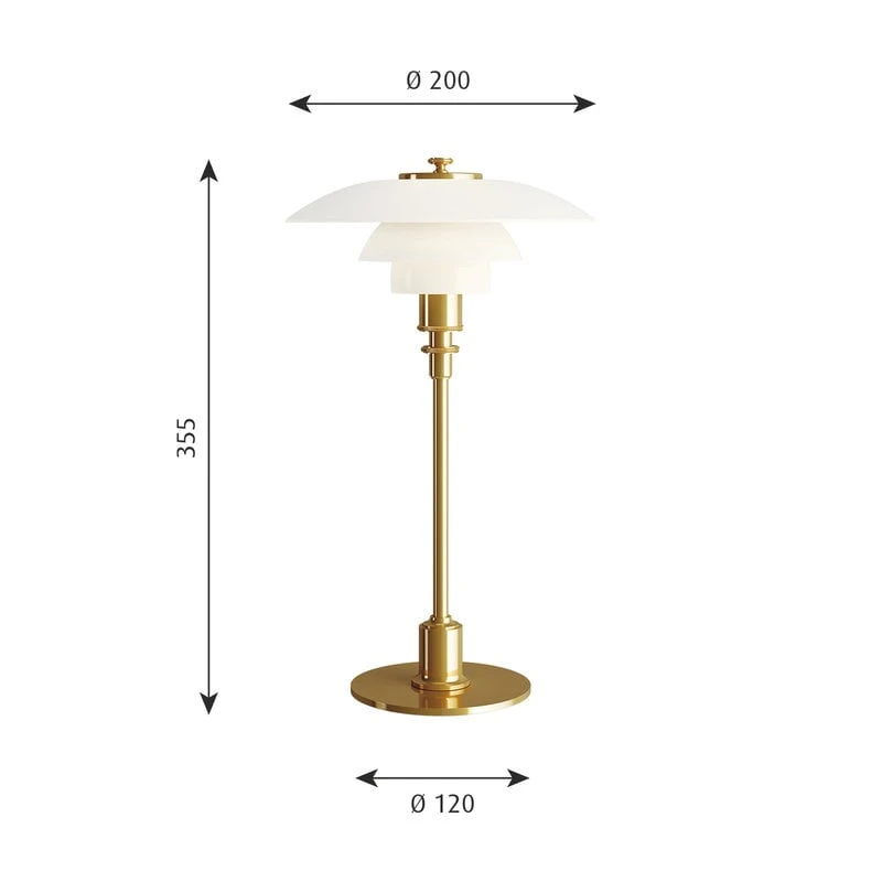 Louis Poulsen PH 2/1 Table Lamp, Metallised Brass 4 Louis Poulsen PH 2/1 Table Lamp, Metallised Brass - Image 2