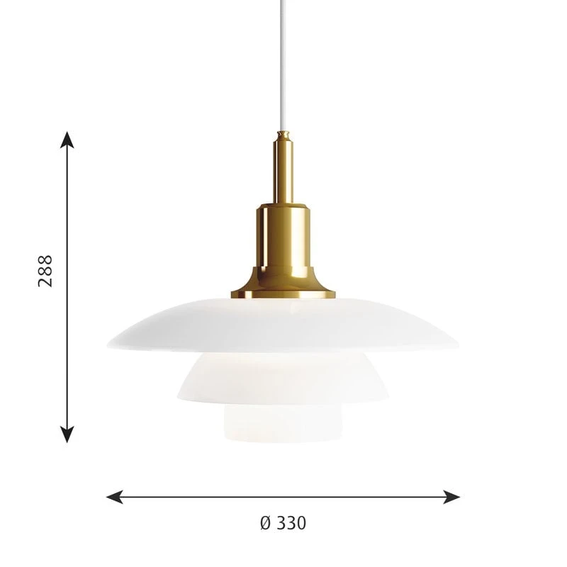 Louis Poulsen PH 3 1/2-3 Pendant, Metallised Brass 4 Louis Poulsen PH 3 1/2-3 Pendant, Metallised Brass - Image 2