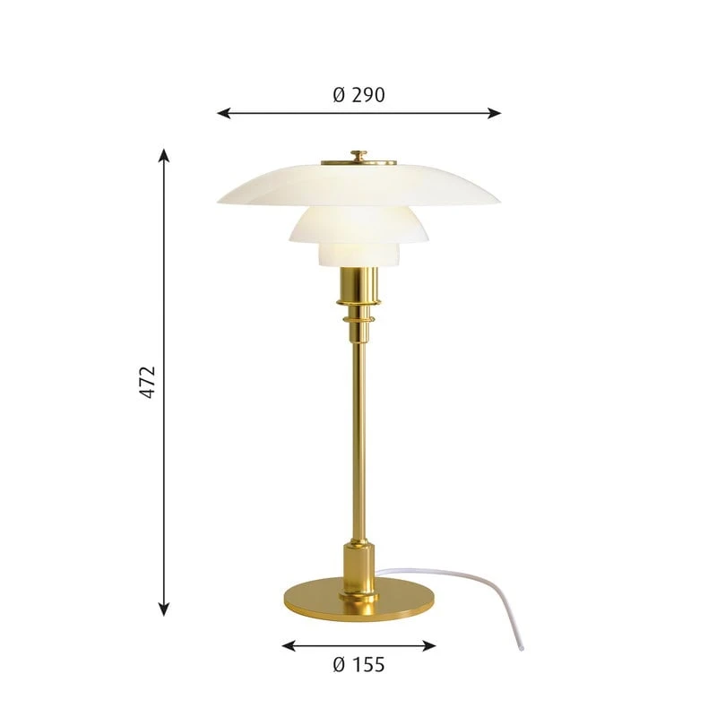 Louis Poulsen PH 3/2 Table Lamp, Metallised Brass 4 Louis Poulsen PH 3/2 Table Lamp, Metallised Brass - Image 2