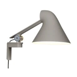 Louis Poulsen NJP Wall Lamp, Short Arm, Light Grey