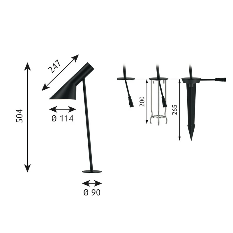 Louis Poulsen AJ Garden Bollard Lamp, Short, 3000K, Base With Adaptor 4 Louis Poulsen AJ Garden Bollard Lamp, Short, 3000K, Base With Adaptor - Image 2
