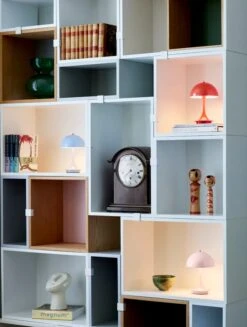 Louis Poulsen Panthella Portable Metal V2 Table Lamp, Pale Rose -Louis Poulsen AW22 Panthella Portable Coral Pale blue Pale rose 09513 1