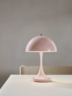 Louis Poulsen Panthella Portable Metal V2 Table Lamp, Pale Rose -Louis Poulsen LP Panthella Port Metal Rose 08416